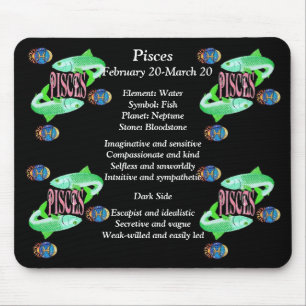 Pisces Birth Sign Zodiac Mouse Pad Mousepad