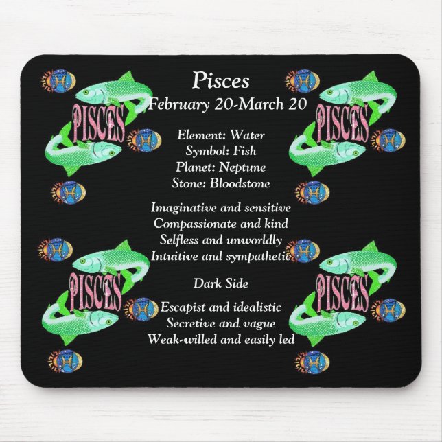 Pisces Birth Sign Zodiac Mouse Pad Mousepad (Vorne)
