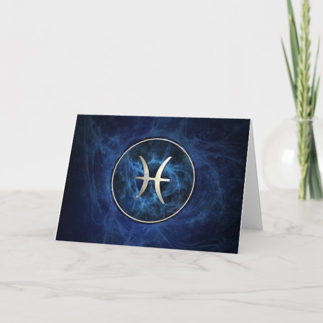 Pisces Birthday Card Karte (Vorderseite)