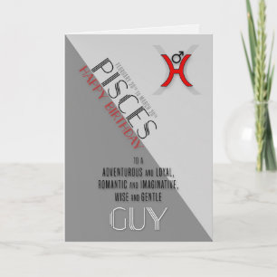 Pisces Birthday für Ihn 20. Februar bis März 20 Karte