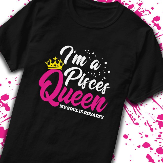 Pisces Birthday Queen Astrologie Februar März T-Shirt (Von Creator hochgeladen)