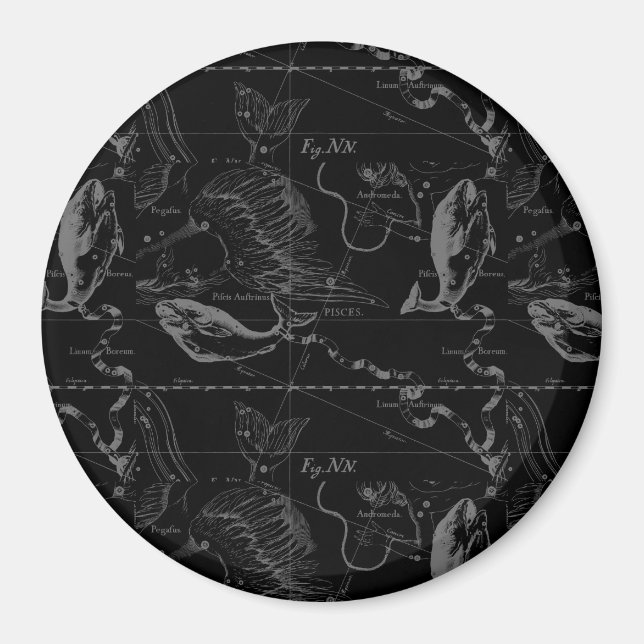 Pisces Constellation Map by Hevelius 1690 Magnet (Vorne)