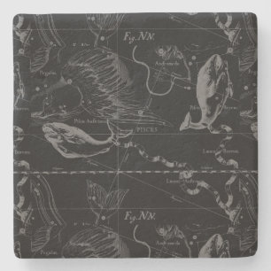 Pisces Constellation Map by Hevelius 1690 Steinuntersetzer