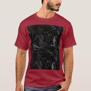 Pisces Constellation Map Hevelius 1690 Graving T-Shirt