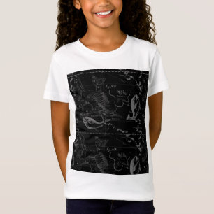 Pisces Constellation Map Hevelius 1690 Graving T-Shirt