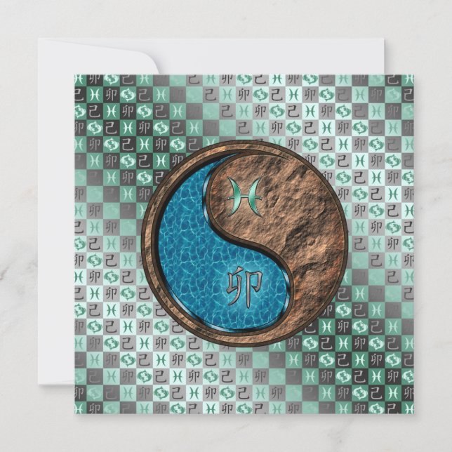 Pisces & Earth Rabbit Karte (Vorderseite)