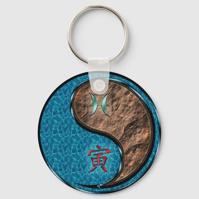 Pisces & Earth Tiger Schlüsselanhänger (Vorderseite)