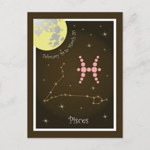 Pisces February 19 tons of March 20 postcard Postkarte