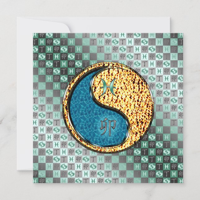 Pisces & Fire Rabbit Karte (Vorderseite)