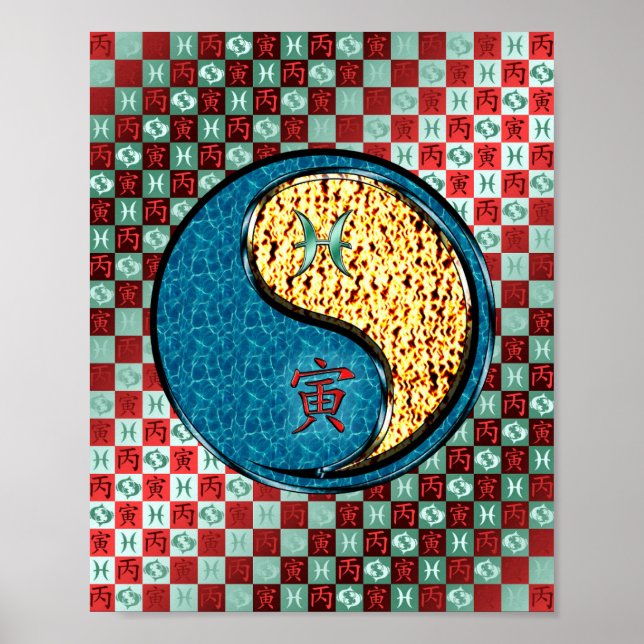 Pisces & Fire Tiger Poster (Vorne)