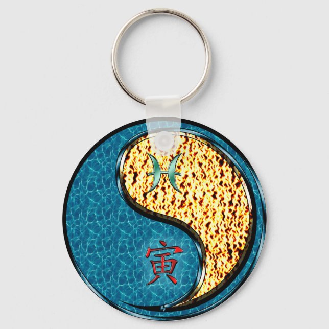 Pisces & Fire Tiger Schlüsselanhänger (Vorderseite)