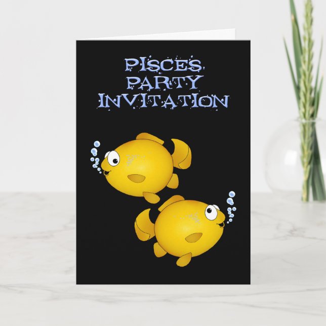 Pisces fish Happy Geburtstagskarte Party Einladung (Vorderseite)