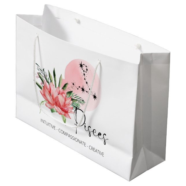Pisces Gift Bag Große Geschenktüte (Vorderseite Schrägansicht)
