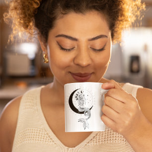 Pisces Girl 15oz Black Rim Tasse