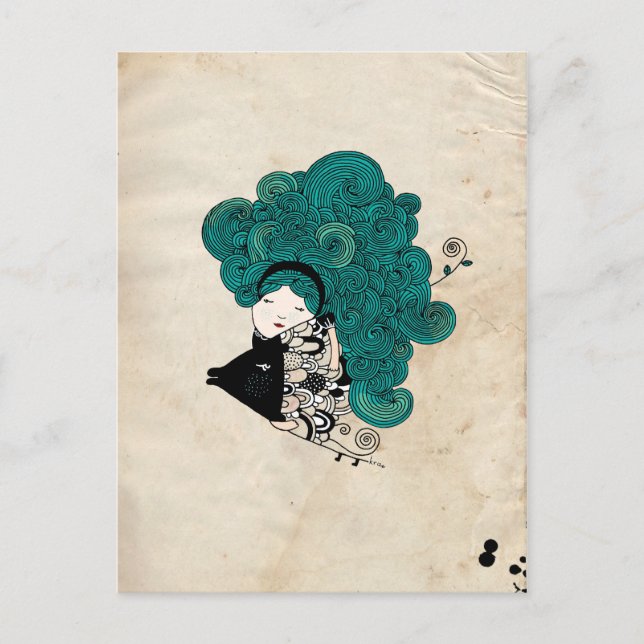 Pisces Girl Zodiac Sign Postkarte (Vorderseite)
