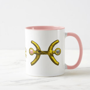 PISCES GOLD ZODIAC BIRTHDAY JEWELLE MIT PEARLS TASSE