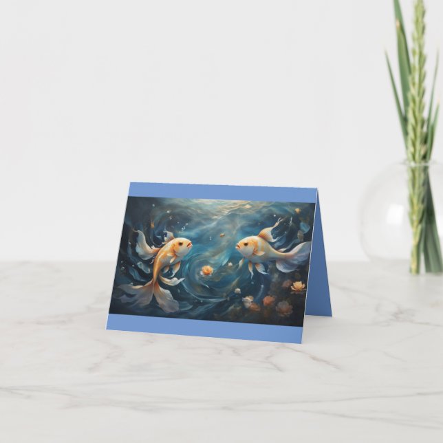 Pisces Happy Birthday Karte (Vorderseite)