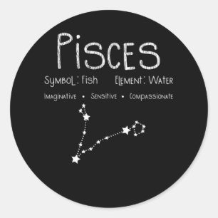 Pisces Horoscope Astrologie Star Sign Geburtstagsg Runder Aufkleber