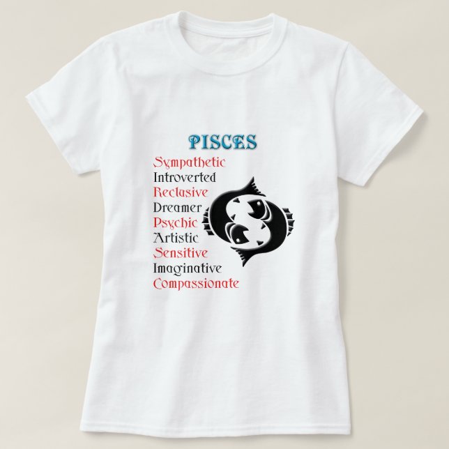 Pisces Horoscope T-Shirt (Design vorne)
