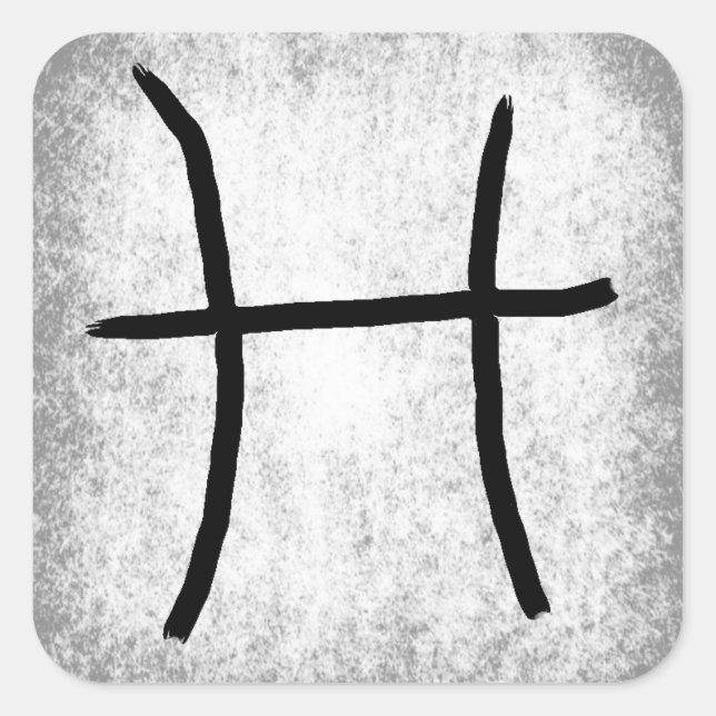 Pisces Horoscope Zodiac Astrologisches Zeichen Quadratischer Aufkleber (Vorderseite)
