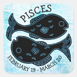 Pisces Horoscope Zodiac Astrologisches Zeichen Quadratischer Aufkleber