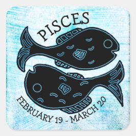 Pisces Horoscope Zodiac Astrologisches Zeichen Quadratischer Aufkleber