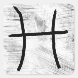 Pisces Horoscope Zodiac Astrologisches Zeichen Quadratischer Aufkleber