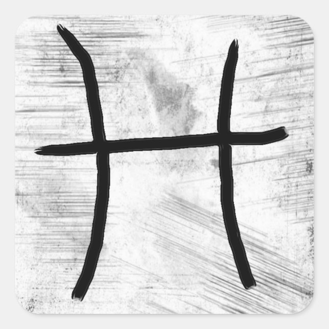 Pisces Horoscope Zodiac Astrologisches Zeichen Quadratischer Aufkleber (Vorderseite)