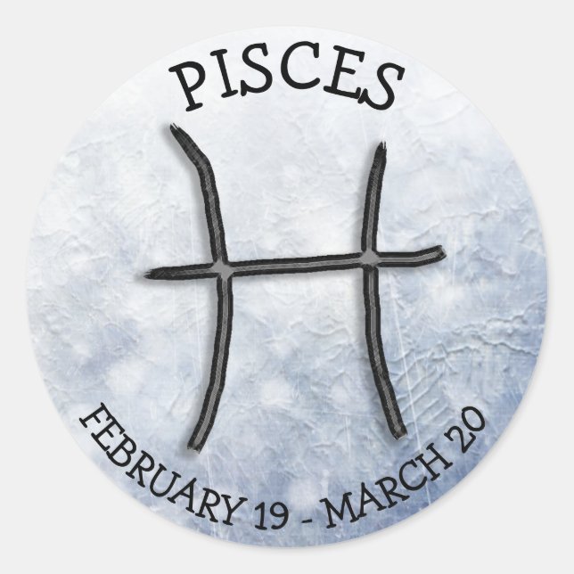 Pisces Horoscope Zodiac Astrologisches Zeichen Runder Aufkleber (Vorderseite)