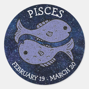 Pisces Horoscope Zodiac Astrologisches Zeichen Runder Aufkleber