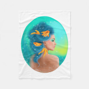 Pisces Horoscope Zodiac - Fantasy beautiful women Fleecedecke