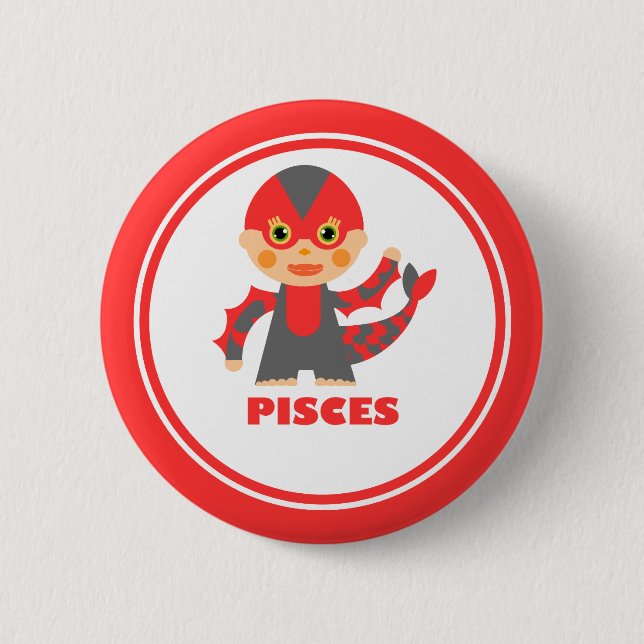 Pisces ist mein Zodiac-Zeichen Button (Vorderseite)