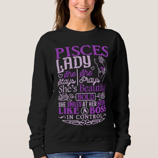 Pisces Lady  Astrology Zodiac Sign Pisces Woman Gi Sweatshirt (Vorderseite)