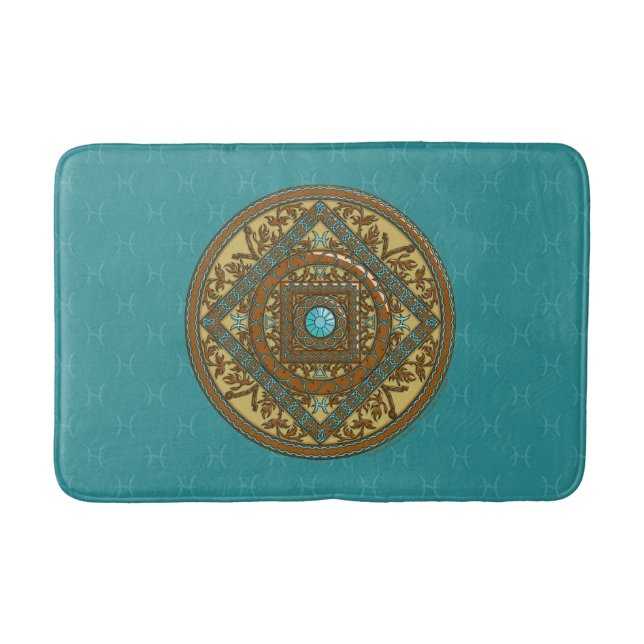 Pisces Mandala Bath Mat Badematte (Vorderseite)