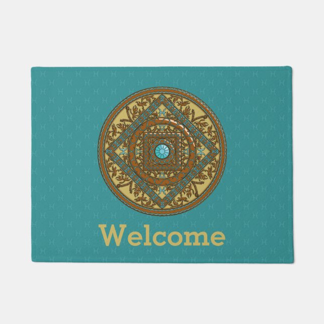 Pisces Mandala Doormat Fußmatte (Vorderseite)
