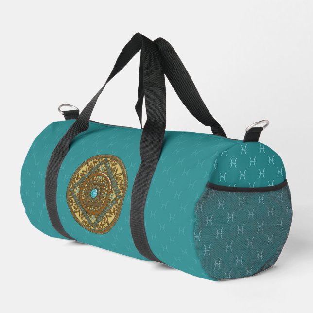 Pisces Mandala Duffle Bag (Rechte Ecke)