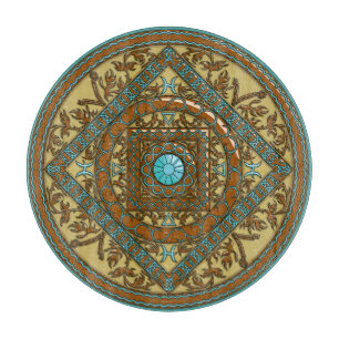 Pisces Mandala Glas Cutting Board Schneidebrett