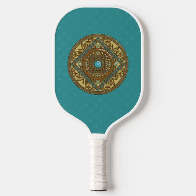 Pisces Mandala Pickleball Schläger (Vorderseite)