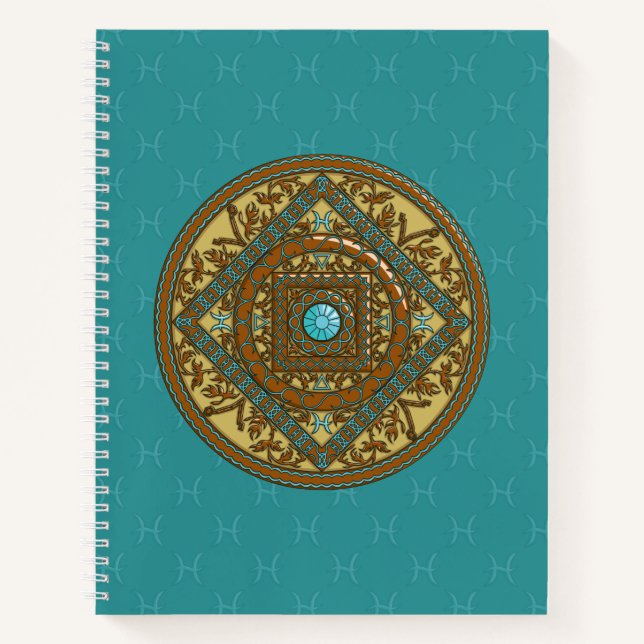 Pisces Mandala Spiral Notebook Notizbuch (Vorderseite)