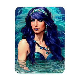 Pisces Mermaid Queen Original Fantasy Art Magnet