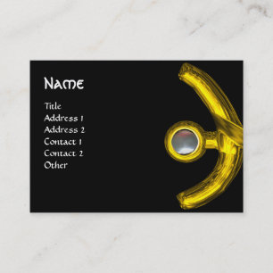 PISCES MONOGRAM, Pearl, schwarz-gelb, rosa grau Visitenkarte