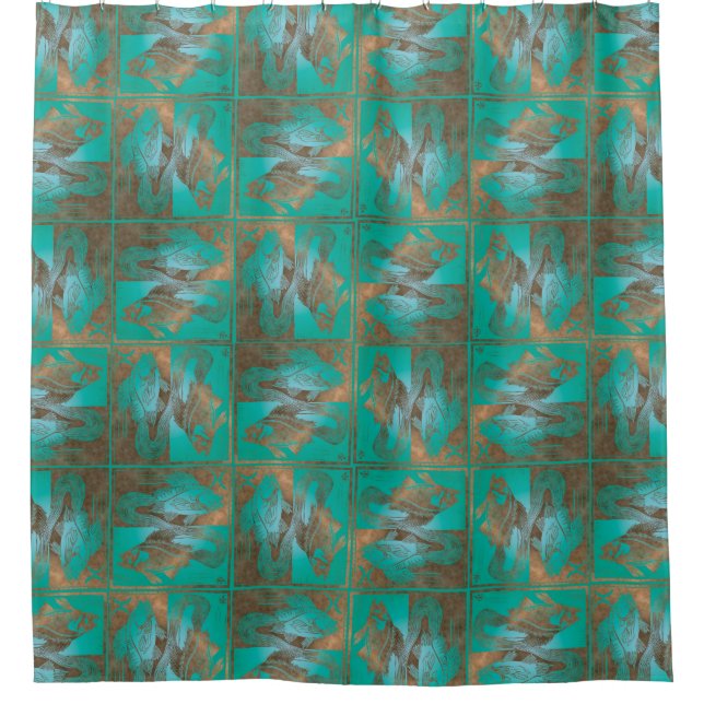 Pisces Muster Duschvorhang (Vorderseite)