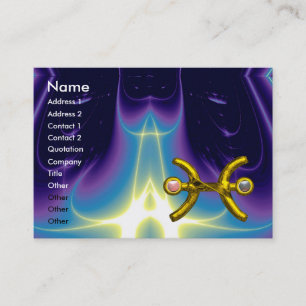 PISCES, perlfarben, leuchtend blauer lila rosa Visitenkarte