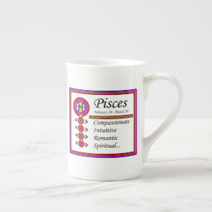 Pisces Personality Tracks Knochen-China-Tasse Prozellantasse