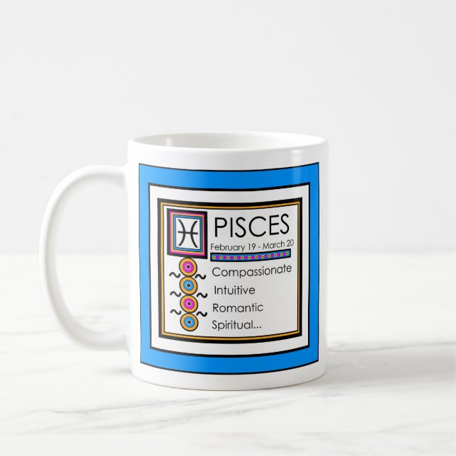 Pisces Personality Traits 11oz. Klassische, weiße  Kaffeetasse (Links)