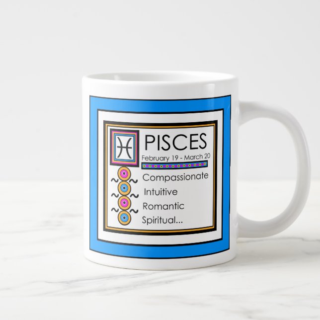 Pisces Personality Traits 20oz. Jumbo-Tasse (Rechts)