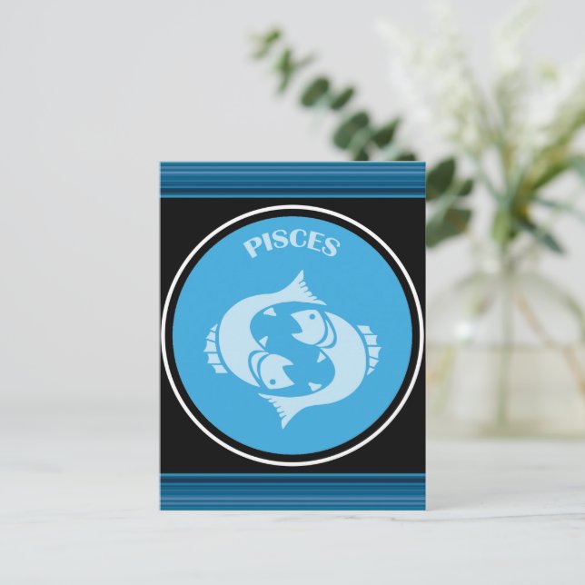 Pisces Postcard Postkarte (Stehend Vorderseite)