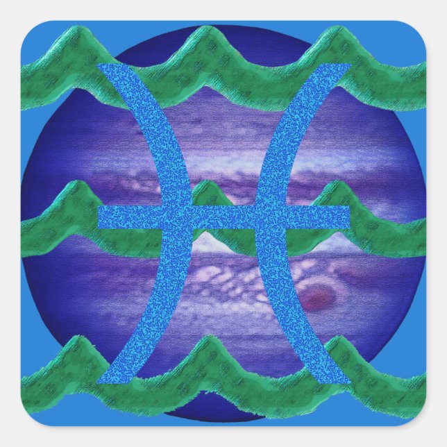 Pisces Quadratischer Aufkleber (Vorderseite)