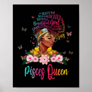 Pisces Queen Black Women Persistent schön Poster