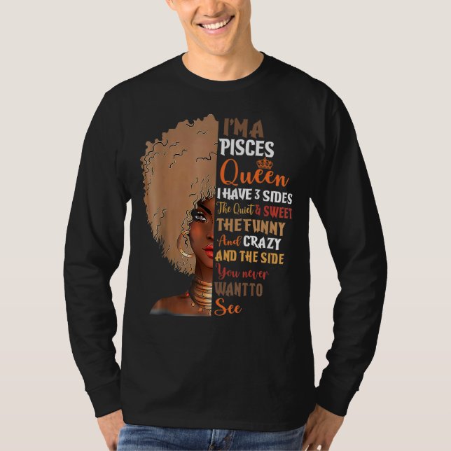 Pisces Queens Geboren im Februar März Afrikanisch  T-Shirt (Vorderseite)